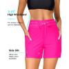 image:imageWomen Swim Board Shorts  5 High Waisted Bathing Suit Shorts with Pockets Tummy Control Swimsuit Bottom 2025 BoyshortsHot Pink
