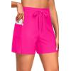 image:imageWomen Swim Board Shorts  5 High Waisted Bathing Suit Shorts with Pockets Tummy Control Swimsuit Bottom 2025 BoyshortsHot Pink