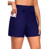 image:imageWomen Swim Board Shorts  5 High Waisted Bathing Suit Shorts with Pockets Tummy Control Swimsuit Bottom 2025 BoyshortsNavy Blue