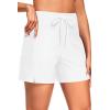 image:imageWomen Swim Board Shorts  5 High Waisted Bathing Suit Shorts with Pockets Tummy Control Swimsuit Bottom 2025 BoyshortsWhite