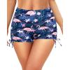 image:imageWomen Swim Shorts High Waisted Swimsuit Shorts Tummy Control Bathing Suit Bottom Plus Size BoyshortsBlue Flamingo