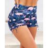 image:imageWomen Swim Shorts High Waisted Swimsuit Shorts Tummy Control Bathing Suit Bottom Plus Size BoyshortsBlue Flamingo