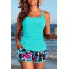 image:imageWomen Tankini Swimsuit with Shorts  Two Piece Tummy Control Bathing Suit with Pockets 2025 SwimwearAqua Colorful Floral