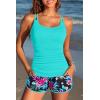 image:imageWomen Tankini Swimsuit with Shorts  Two Piece Tummy Control Bathing Suit with Pockets 2025 SwimwearAqua Colorful Floral
