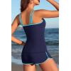 image:imageWomen Tankini Swimsuit with Shorts  Two Piece Tummy Control Bathing Suit with Pockets 2025 SwimwearNavy Color Block