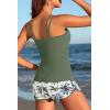 image:imageWomen Tankini Swimsuit with Shorts  Two Piece Tummy Control Bathing Suit with Pockets 2025 SwimwearRed Gradient