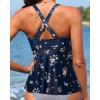 image:imageWomen Underwire Tankini Top  Flowy Swimsuit Top Only Push Up Twist Bathing Suit No Bottom 2026Navy Floral