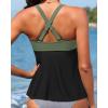 image:imageWomen Underwire Tankini Top  Flowy Swimsuit Top Only Push Up Twist Bathing Suit No Bottom 2026Olive Green