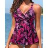 image:imageWomen Underwire Tankini Top  Flowy Swimsuit Top Only Push Up Twist Bathing Suit No Bottom 2026Pink Leaves
