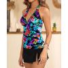 image:imageYonique 2 Piece Swimsuits for Women Halter Tankini Top with Skirt Bottom Tummy Control Bathing SuitColorful Floral