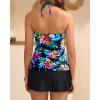 image:imageYonique 2 Piece Swimsuits for Women Halter Tankini Top with Skirt Bottom Tummy Control Bathing SuitColorful Floral
