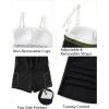 image:imageYonique Women Bandeau Tankini with Skirt  Two Piece Strapless Bathing Suits Color Block Tummy Control 2026 SwimsuitBlack