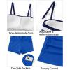 image:imageYonique Women Bandeau Tankini with Skirt  Two Piece Strapless Bathing Suits Color Block Tummy Control 2026 SwimsuitBlue
