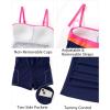 image:imageYonique Women Bandeau Tankini with Skirt  Two Piece Strapless Bathing Suits Color Block Tummy Control 2026 SwimsuitNavy Blue