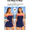 image:imageYonique Women Bandeau Tankini with Skirt  Two Piece Strapless Bathing Suits Color Block Tummy Control 2026 SwimsuitNavy Blue