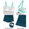 image:imageYonique Women Bandeau Tankini with Skirt  Two Piece Strapless Bathing Suits Color Block Tummy Control 2026 SwimsuitTeal