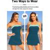 image:imageYonique Women Bandeau Tankini with Skirt  Two Piece Strapless Bathing Suits Color Block Tummy Control 2026 SwimsuitTeal