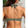 image:imageYonique Women Halter Bikini Top Push Up Swimsuit Top Retro Swim Top Twist Front Bathing Suit Top OnlyOlive Green