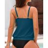 image:imageYonique Womens Blouson Tankini Top No Bottom Blue Green Loose Fit Swim Suit Top L