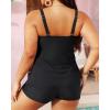 image:imageYonique Womens Plus Size Tankini Swimsuits with Shorts Two Piece Bathing Suits Ruffle Swimsuits Tummy Control Swimwear Black 12W