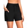 image:imageWomen Swim Board Shorts  5 High Waisted Bathing Suit Shorts with Pockets Tummy Control Swimsuit Bottom 2025 BoyshortsBlack