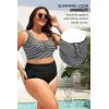 image:imagePlus Size 2 Piece Swimsuit  Womens High Waisted Bikini Tummy Control Bathing Suit Ribbed 2025 SwimwearStriped and Black