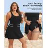 image:imageYonique Plus Size Swim Dress  One Piece Swimsuit for Women Tummy Control Bathing Suit Modest Skirted Swimwear 2026Black