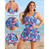 image:imageYonique Plus Size Swim Dress  One Piece Swimsuit for Women Tummy Control Bathing Suit Modest Skirted Swimwear 2026Flower