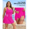 image:imageYonique Plus Size Swim Dress  One Piece Swimsuit for Women Tummy Control Bathing Suit Modest Skirted Swimwear 2026Hot Pink