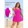 image:imageYonique Plus Size Swim Dress  One Piece Swimsuit for Women Tummy Control Bathing Suit Modest Skirted Swimwear 2026Hot Pink