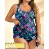 image:imageYonique Plus Size Swim Dress  One Piece Swimsuit for Women Tummy Control Bathing Suit Modest Skirted Swimwear 2026Palm Leaves