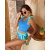 image:imageTwo Piece High Waisted Swimsuits  Women Tummy Control Bikini Modest Bathing Suit 2PC 2025Blue and Green