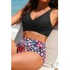 image:imageYonique High Waisted Two Piece SwimsuitWomens Bikini Set Tummy Control Bathing Suit Modest Full Coverage Bikini 2025Colorful Leopard