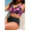 image:imageYonique High Waisted Two Piece SwimsuitWomens Bikini Set Tummy Control Bathing Suit Modest Full Coverage Bikini 2025Pink Floral
