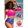 image:imageYonique High Waisted Two Piece SwimsuitWomens Bikini Set Tummy Control Bathing Suit Modest Full Coverage Bikini 2025Pink Paisley