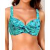 image:imageWomen Underwire Bikini Top  2025 Push Up Swimsuit Tops Padded Bra Bathing SuitGreen Paisley