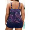 image:imageYonique Plus Size Tankini Swimsuits for Women Blouson Tankini Tops with Swim Shorts Two Piece Bathing SuitsStarry Sky