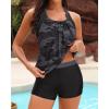image:imageYonique Two Piece Tankini Bathing Suits TBack Blouson Swim Tops with Boy Shorts Women Swimsuits Sporty SwimwearCamo