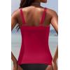 image:imageYonique Womens Tankini Top Only Button Tummy Control Swim Tank Top Modest Bathing Suit Top No BottomRed02