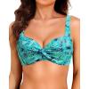 image:imageWomen Underwire Bikini Top  2025 Push Up Swimsuit Tops Padded Bra Bathing SuitGreen Paisley
