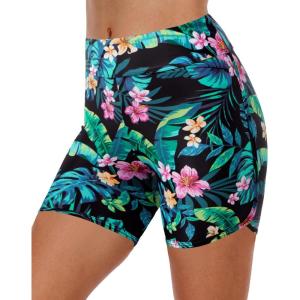 image:imageYonique Womens Swim Shorts High Waisted Swim Bottoms Tummy Control Bathing Suit Bottom Boy ShortsAvailable in PlusTropic Leaves