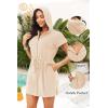 image:imageYonique Terry Cloth Cover Ups  Hooded Cotton Swim Sun Coverup with Zipper Pockets Beach SwimsuitsBeige