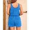image:imageYonique Terry Cloth Cover Ups  Hooded Cotton Swim Sun Coverup with Zipper Pockets Beach SwimsuitsBlue1