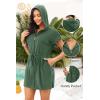 image:imageYonique Terry Cloth Cover Ups  Hooded Cotton Swim Sun Coverup with Zipper Pockets Beach SwimsuitsGreen