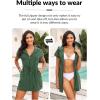 image:imageYonique Terry Cloth Cover Ups  Hooded Cotton Swim Sun Coverup with Zipper Pockets Beach SwimsuitsGreen