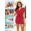 image:imageYonique Terry Cloth Cover Ups  Hooded Cotton Swim Sun Coverup with Zipper Pockets Beach SwimsuitsRed
