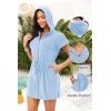 image:imageYonique Terry Cloth Cover Ups  Hooded Cotton Swim Sun Coverup with Zipper Pockets Beach SwimsuitsSky Blue