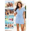image:imageYonique Terry Cloth Cover Ups  Hooded Cotton Swim Sun Coverup with Zipper Pockets Beach SwimsuitsSky Blue