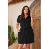 image:imageYonique Terry Cloth Cover Ups  Hooded Cotton Swim Sun Coverup with Zipper Pockets Beach SwimsuitsSolid Black