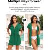 image:imageYonique Terry Cloth Cover Ups  Hooded Cotton Swim Sun Coverup with Zipper Pockets Beach SwimsuitsSolid Green